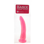 Basix Slim 7 Inch Dildo in Pink