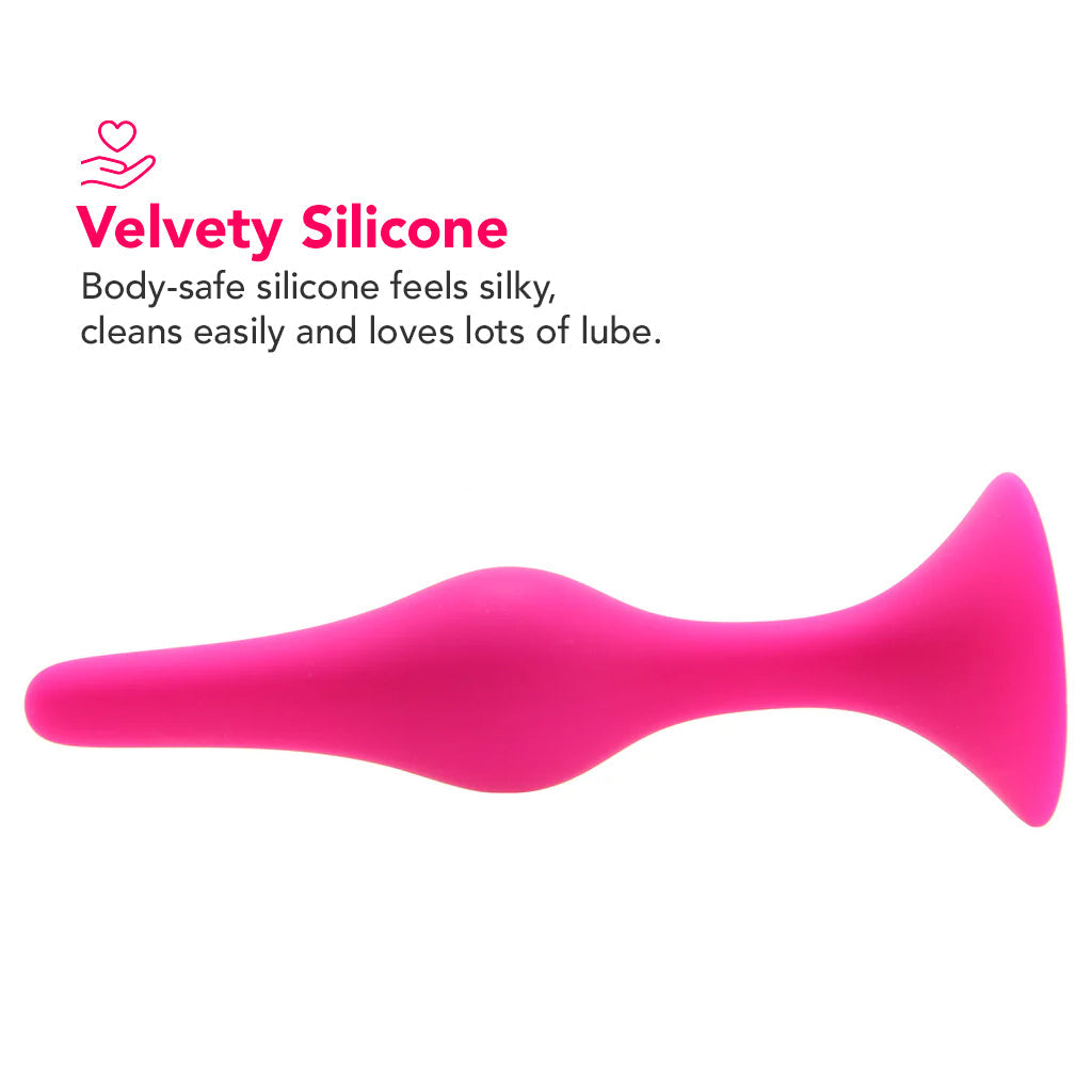 Luxe Beginner Silicone Butt Plug Kit in Pink