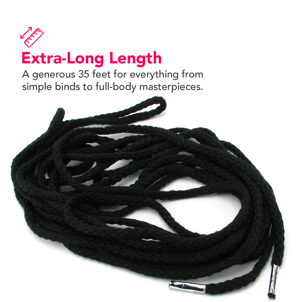 Fetish Fantasy Series 35 Foot Japanese Silk Rope in Black