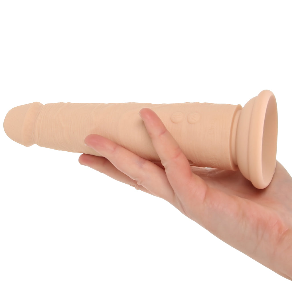 Silicone Studs Vibrating & Thrusting Dildo in Light