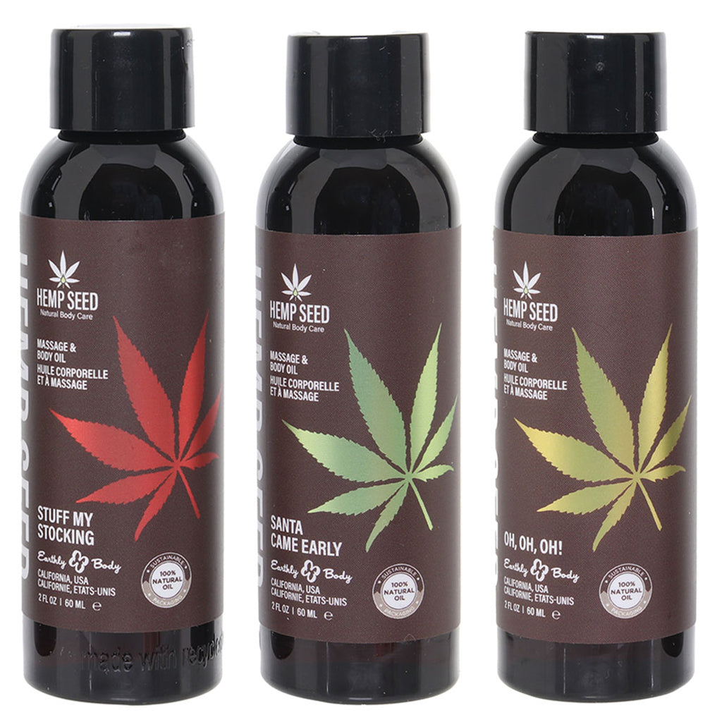 Hemp Seed Massage Oil Gift Set in 3 x 2oz/60ml