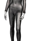 Radiance Crotchless Full Black Body Suit XL