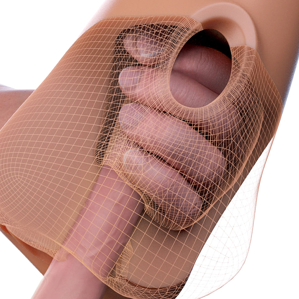 PDX Double Pounder Vibrating Squeeze Stroker in Brown