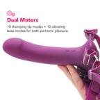 ME2 Rumbler Vibrating Silicone Strap-On in Purple