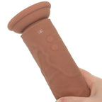 Silicone Studs Vibrating & Thrusting Dildo in Brown
