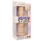 Silicone Studs Vibrating & Thrusting Dildo in Light