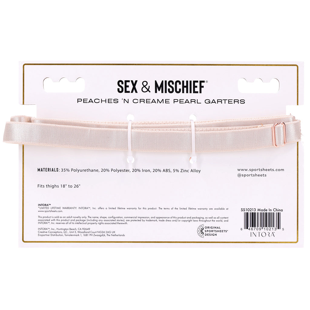 S&M Peaches 'n CreaMe Pearl Garters