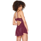 Pink Pussycat Floral Burgundy Babydoll and Thong