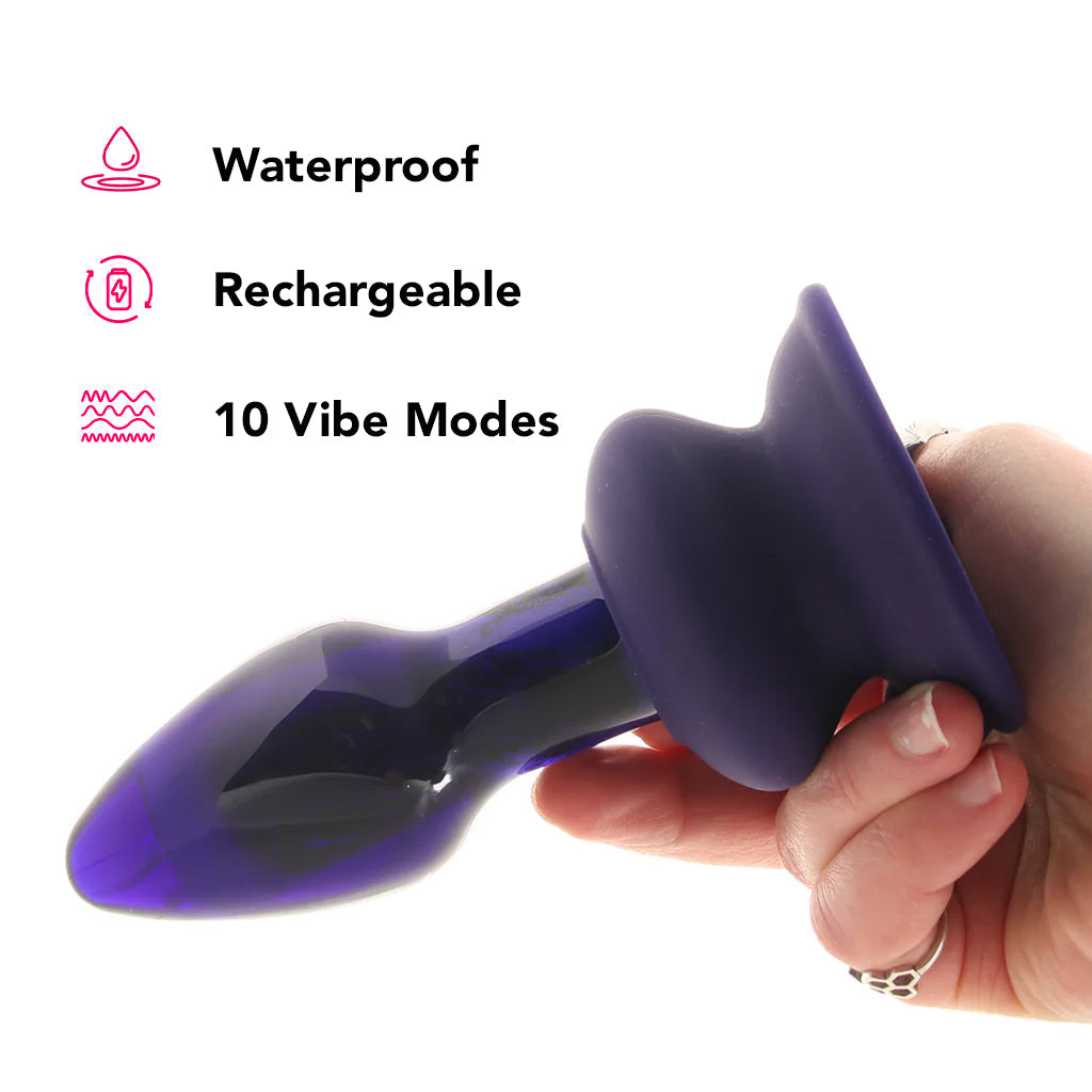 Icicles No.85 Vibrating Glass Plug in Purple