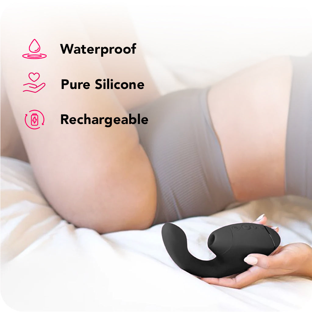 Womanizer Next Duo Clitoral Suction & G-Spot Vibe in Black