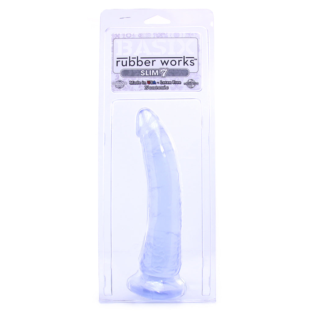 Basix Slim 7 Inch Dildo in Clear