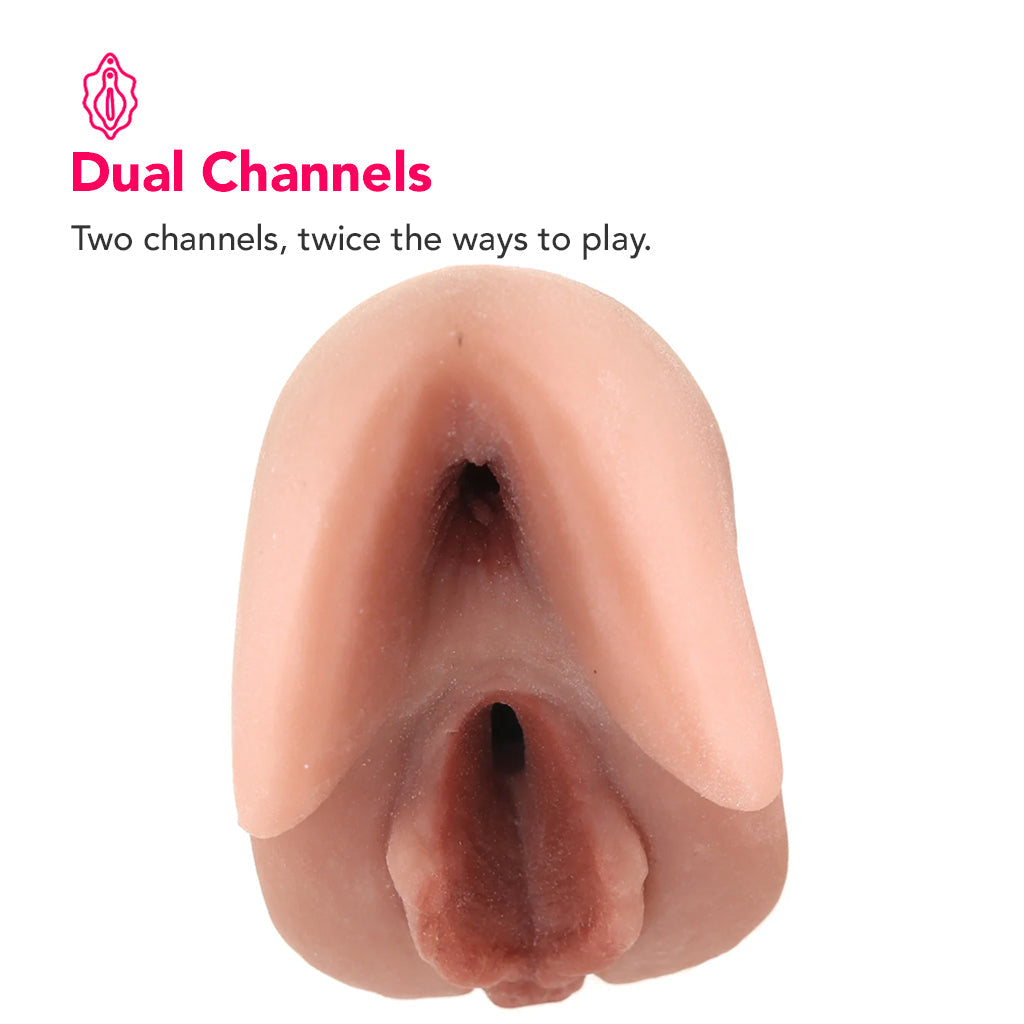 PDX Plus Perfect Pussy Double Stroker in Tan