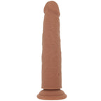 Silicone Studs Vibrating & Thrusting Dildo in Brown