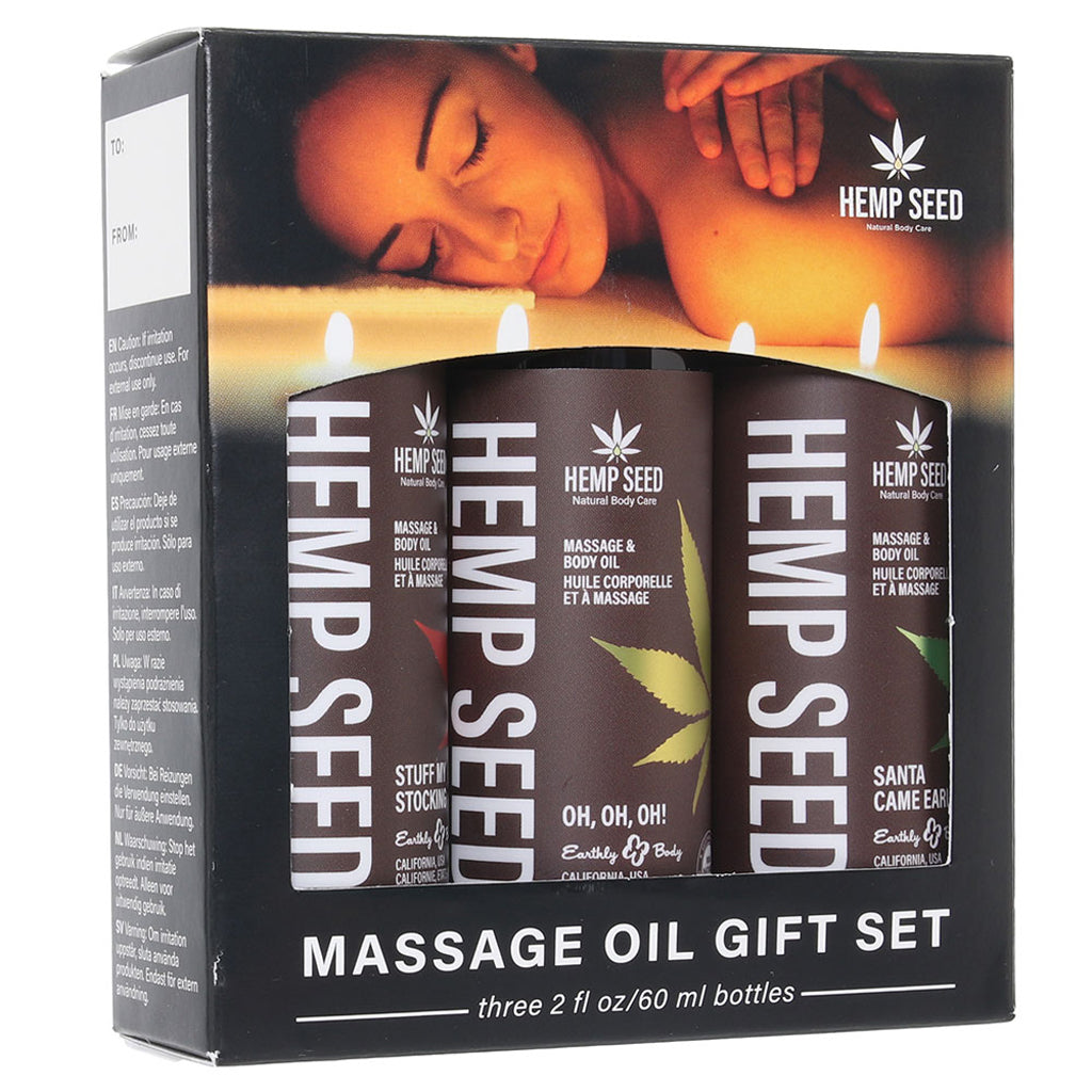 Hemp Seed Massage Oil Gift Set in 3 x 2oz/60ml