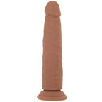 Silicone Studs Vibrating & Thrusting Dildo in Brown