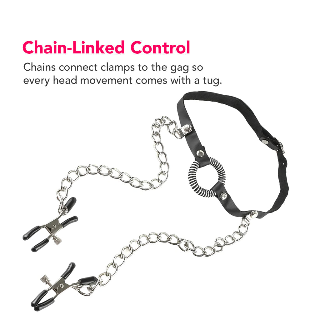 Fetish Fantasy Ltd O-Ring Gag & Nipple Clamps