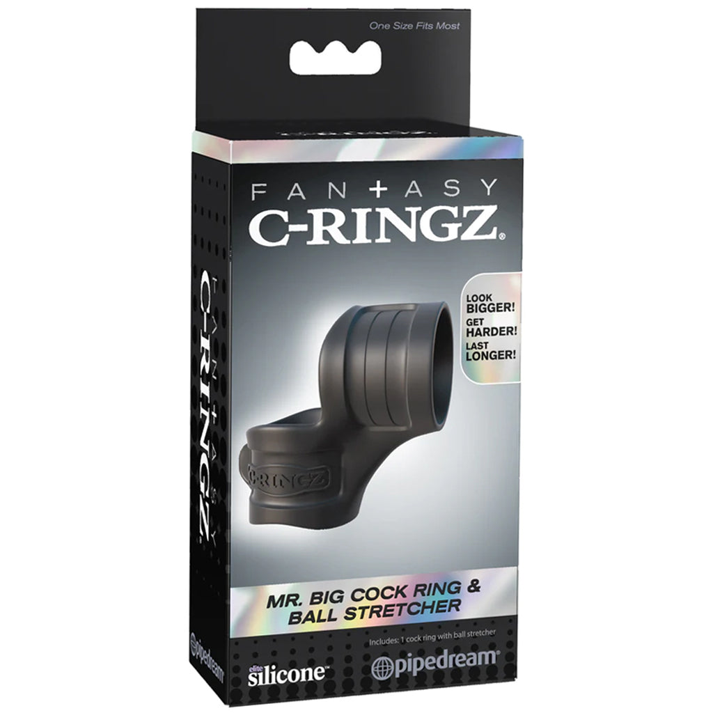 Mr. Big Cock Ring & Ball Stretcher in Black