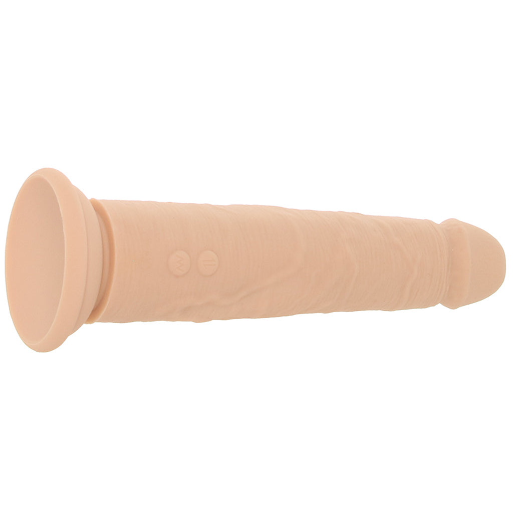 Silicone Studs Vibrating & Thrusting Dildo in Light