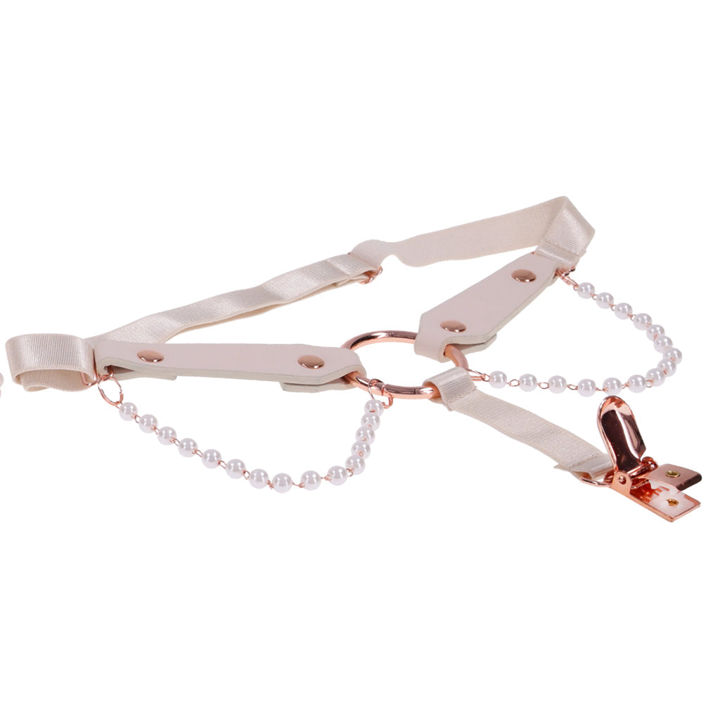 S&M Peaches 'n CreaMe Pearl Garters