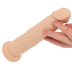Silicone Studs Vibrating & Thrusting Dildo in Light