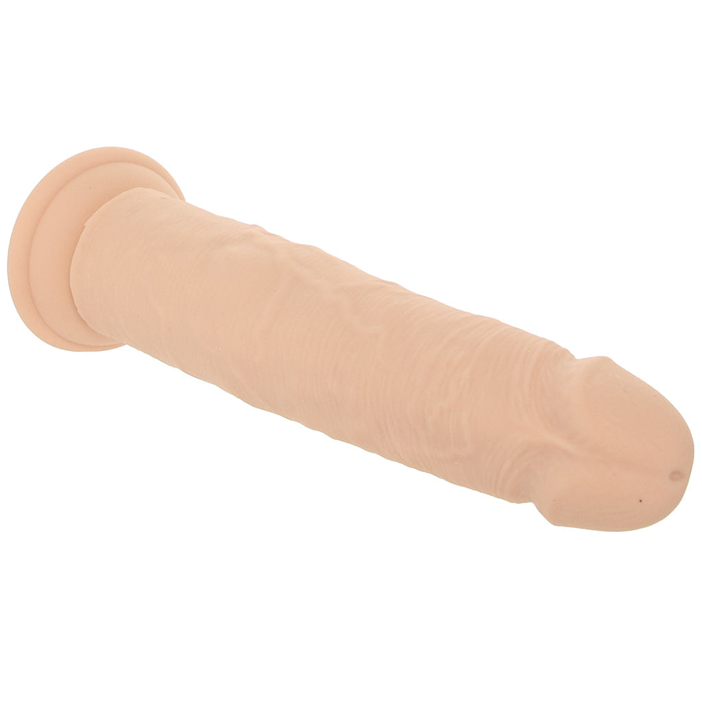 Silicone Studs Vibrating & Thrusting Dildo in Light