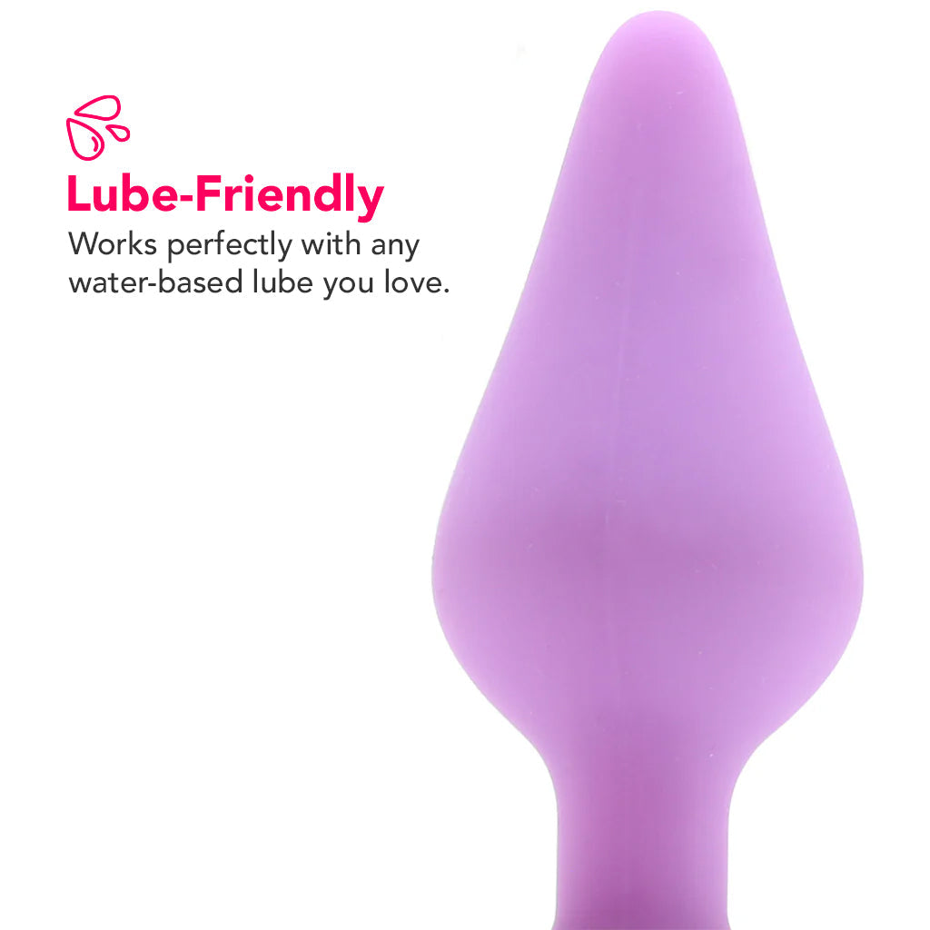Candy Hearts F**k Me Medium Butt Plug in Purple