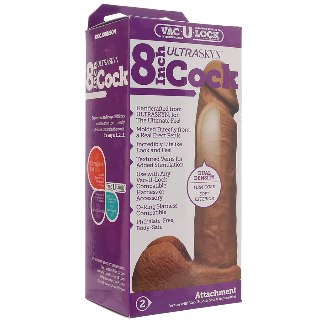 8 Inch ULTRASKYN Vac-U-Lock Cock in Brown