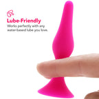 Luxe Beginner Silicone Butt Plug Kit in Pink