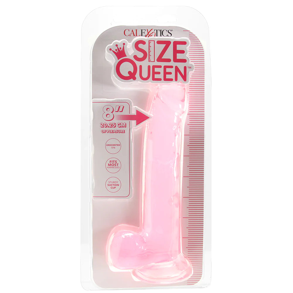 Size Queen 8 Inch Jelly Dildo in Pink